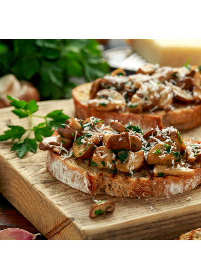 Crostini met gebakken champignons